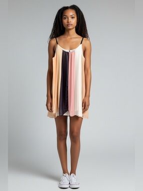 NWT She + Sky Multi Color Stripe Dress Size Large
